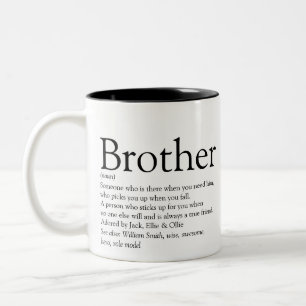 Tasse 2 Couleurs Noir et blanc Fun Modern Brother Définition 