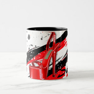 Tasse 2 Couleurs Noir, rouge et blanc talons chauds