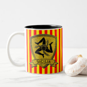 Tasse 2 Couleurs Noir sicilien et or de Trinacria