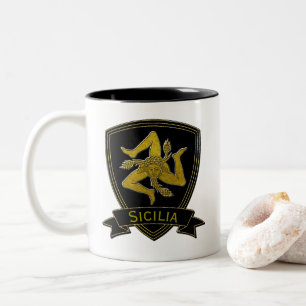 Tasse 2 Couleurs Noir sicilien et or de Trinacria
