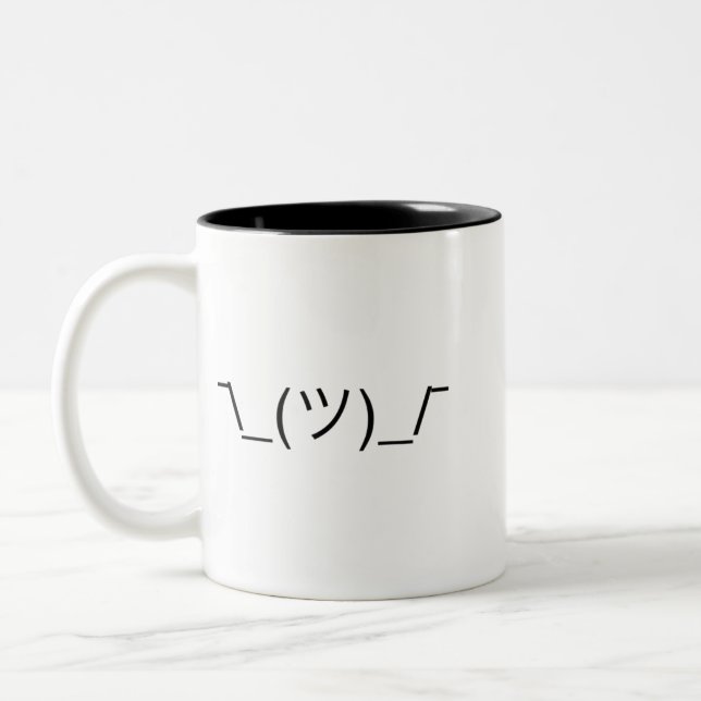 Tasse 2 Couleurs noir solide de ¯ \ _(ツ) _/¯ Smugshrug (Gauche)