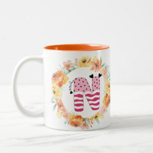 Tasse 2 Couleurs Nom Alphabet "N"