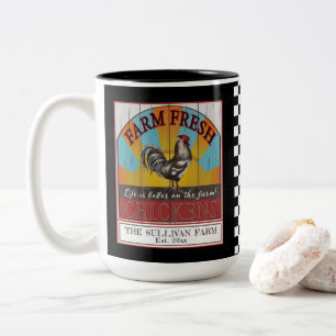 Tasse 2 Couleurs Nom de famille La vie de coq est meilleure à la fe