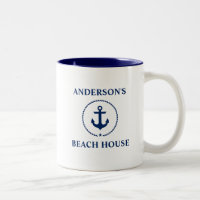 Nom de famille nautique Maison de plage Ancre bleu