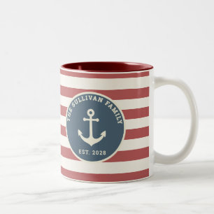 Tasse 2 Couleurs Nom de famille personnalisé Drapeau Américain Mode