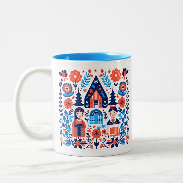 Tasse 2 Couleurs Nom de l'art populaire suédois (Gauche)