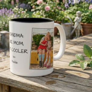 Tasse 2 Couleurs Nom de photo Mamie comme maman mais plus cool