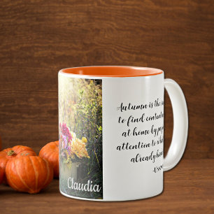 Tasse 2 Couleurs Nom, Devis, Colorful Automne Imprimer 11oz