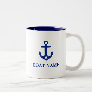 Tasse 2 Couleurs Nom du bateau nautique Étoile d'Ancre