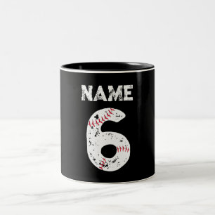 Tasse 2 Couleurs Nom et numéro 6 Baseball, Baseball
