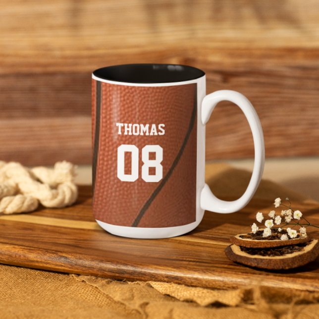 Tasse 2 Couleurs Nom et numéro du basket-ball Personnalisé (Créateur téléchargé)