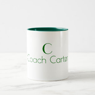 Tasse 2 Couleurs Nom Monogramme Minimaliste Vert Foncé Coach