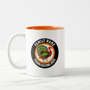 Tasse 2 Couleurs Nom personnalisé Année Keepsaké Thanksgiving