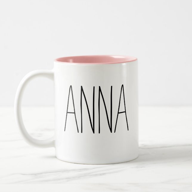 Tasse 2 Couleurs Nom personnalisé de la Saint-Galentin (Gauche)