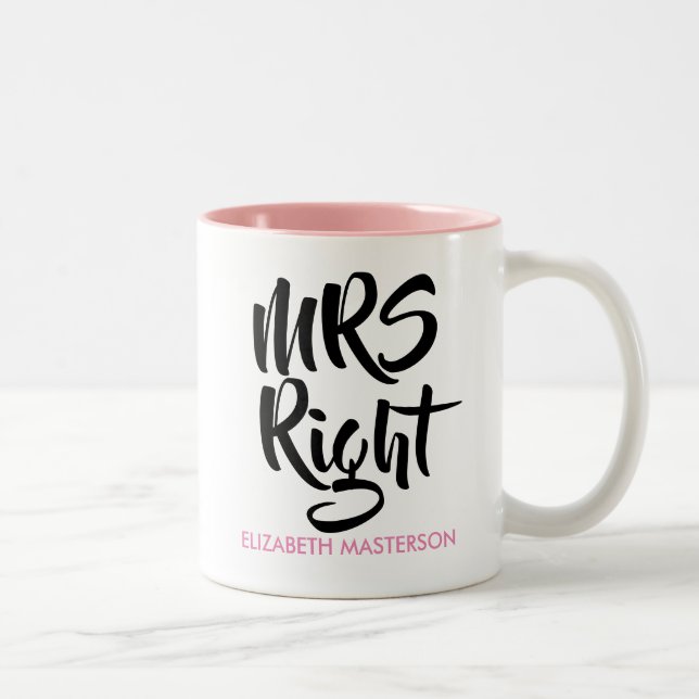 Tasse 2 Couleurs Nom personnalisé de Mme droite Amusants (Droit)