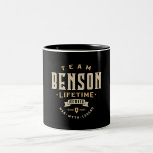 Tasse 2 Couleurs Nom personnalisé du membre à vie de l'équipe Benso