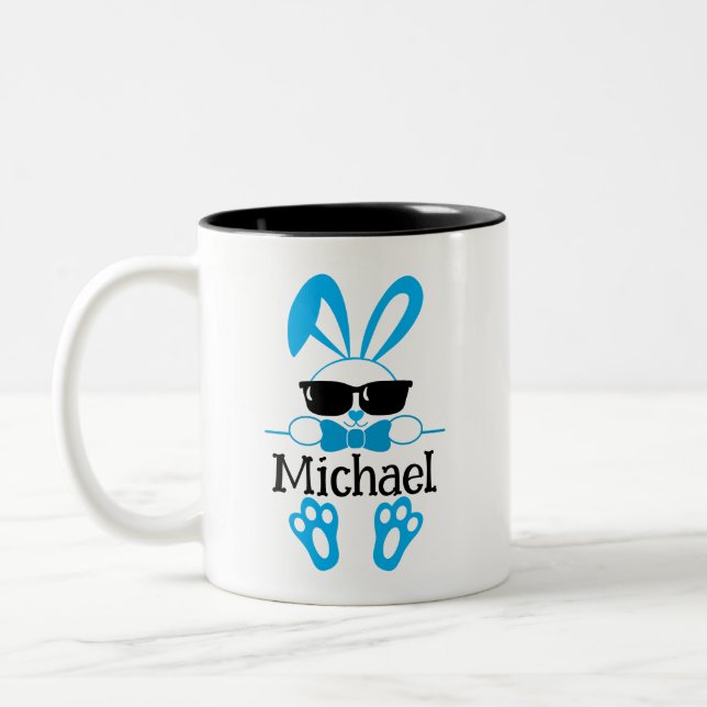 Tasse 2 Couleurs Nom personnalisé Lunettes de soleil Bleu Pâques (Gauche)