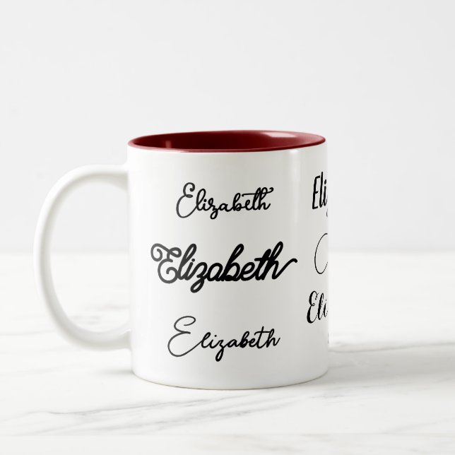 Tasse 2 Couleurs Nom personnalisé personnalisé personnalisé Script  (Gauche)
