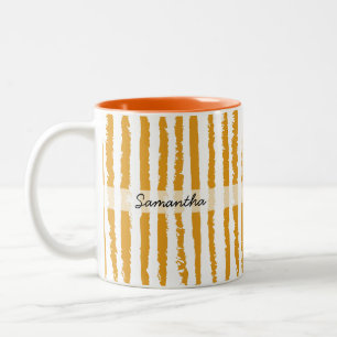 Tasse 2 Couleurs Nom personnalisé Prépa Orange Rayé