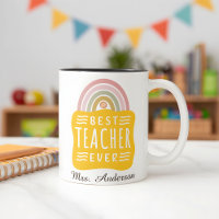 Nom personnalisé Rainbow Meilleur enseignant jamai