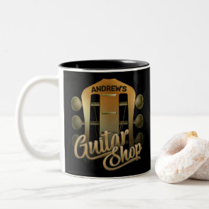 Tasse 2 Couleurs NOM personnalisé Rock Music Guitare Shop Musicien