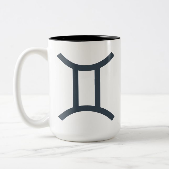 Tasse 2 Couleurs Nom personnalisé / Texte Zodiac Signal Gemini (Gauche)