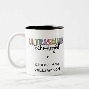Tasse 2 Couleurs Nom personnalisé Ultrasound Technologist Cadeaux