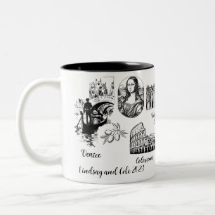 Tasse 2 Couleurs Nom personnalisé Vintage Italie Tour cadeau