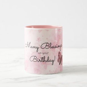 Tasse 2 Couleurs Nombreuses Bénédictions Papillon Anniversaire