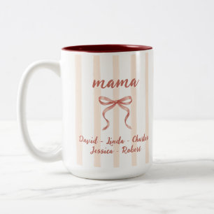 Tasse 2 Couleurs Noms Maman & Enfants Arc-en-ciel Rose Aquarelle Ra