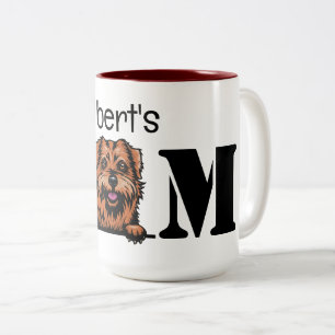 Tasse 2 Couleurs Norfolk Terrier Peeking Maman personnalisée