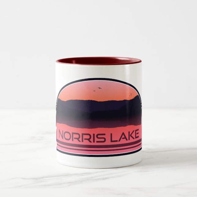 Tasse 2 Couleurs Norris Lake Tennessee Red Sunrise (Centre)