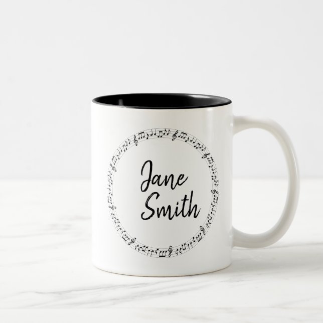Tasse 2 Couleurs Notation musicale (Droit)