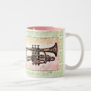 Tasse 2 Couleurs Notes de trompette et de musique