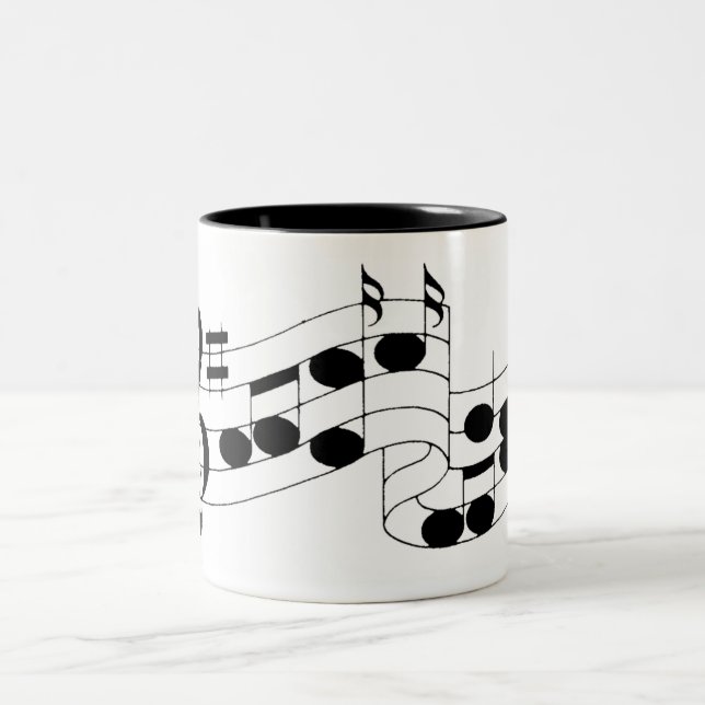 Tasse 2 Couleurs notes musicales (Centre)
