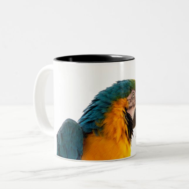 Tasse 2 Couleurs Notes post-it de perroquet (Devant gauche)