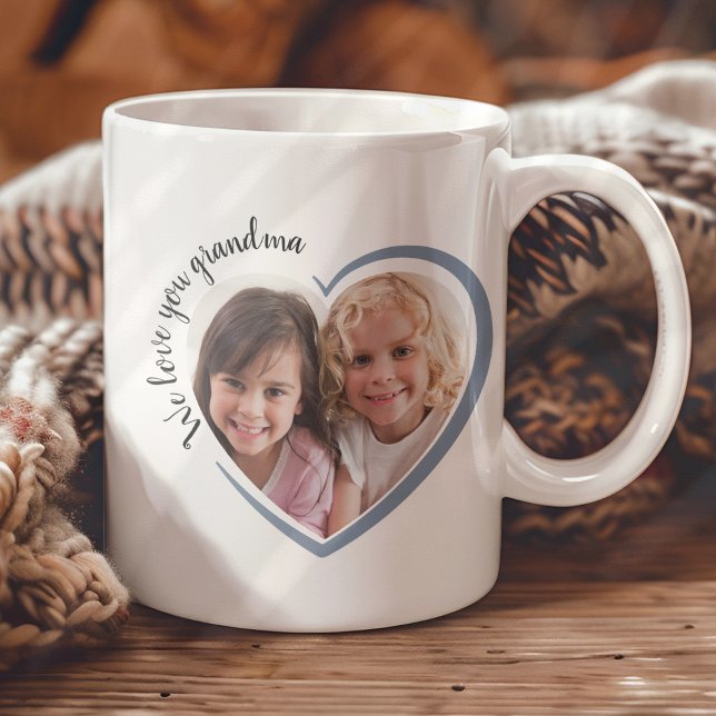 Tasse 2 Couleurs Nous vous aimons Grand-mère Coeur photo (Créateur téléchargé)