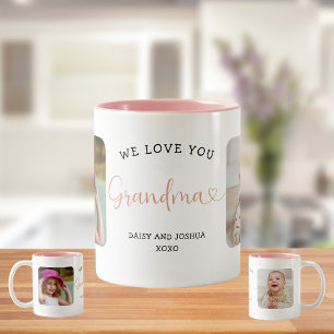 Tasse 2 Couleurs Nous vous aimons Grand-mère Script 2 Photo Moderne