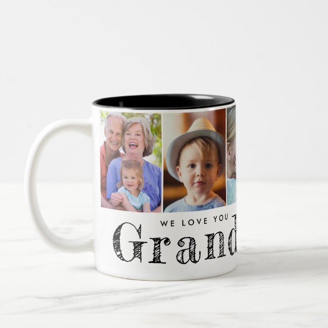 Tasse 2 Couleurs Nous vous aimons Photos Grand-Mère (Gauche)