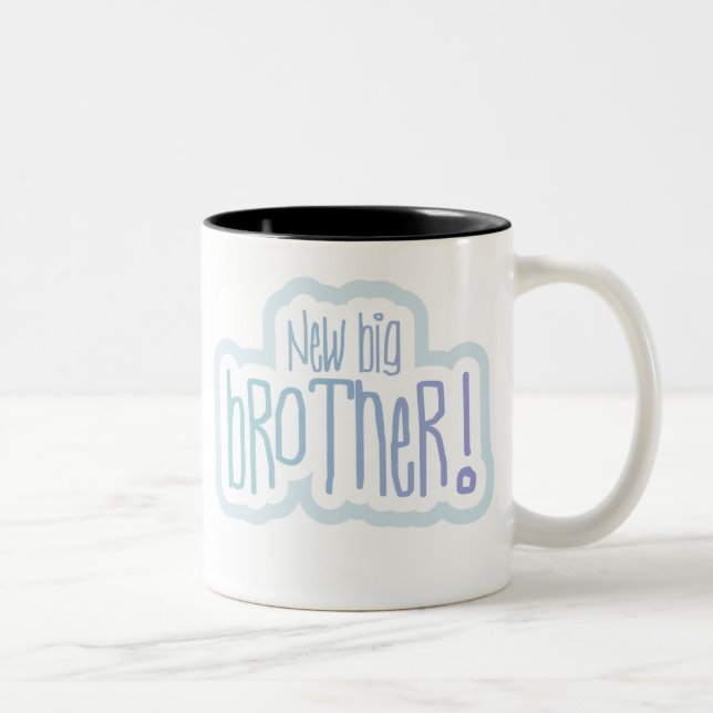 Tasse 2 Couleurs Nouveau frère des textes bleus (Droit)