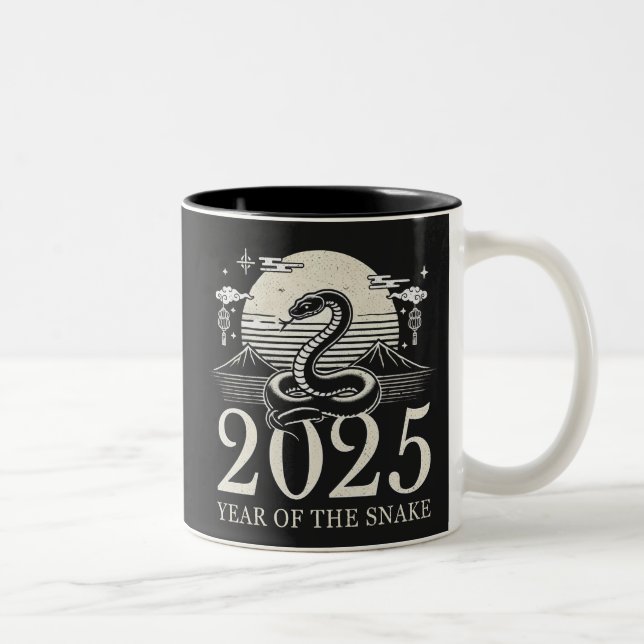 Tasse 2 Couleurs Nouvel An lunaire 2025 Année du serpent (Droit)