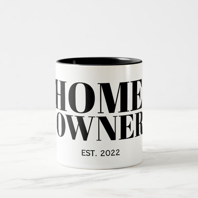Tasse 2 Couleurs Nouvel établissement d'une nouvelle maison noire (Centre)