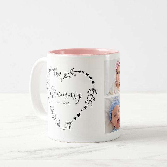 Tasse 2 Couleurs Nouvelle Année Grammy Est. Quatre photos (Devant gauche)