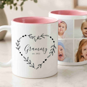 Tasse 2 Couleurs Nouvelle Année Grammy Est. Quatre photos
