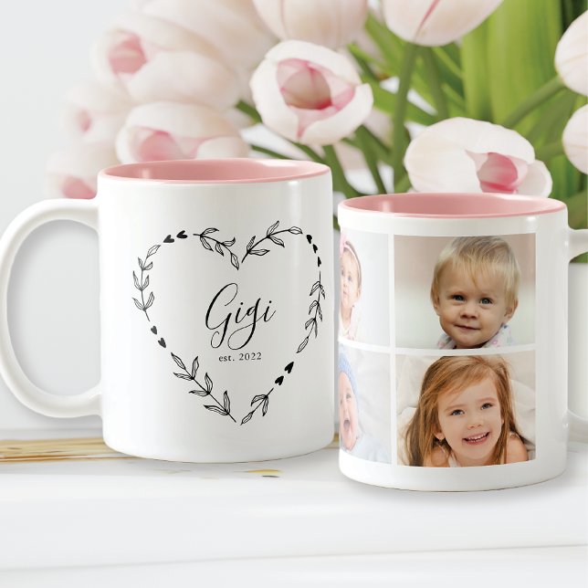 Tasse 2 Couleurs Nouvelle Gigi Année Est. Quatre photos (Créateur téléchargé)