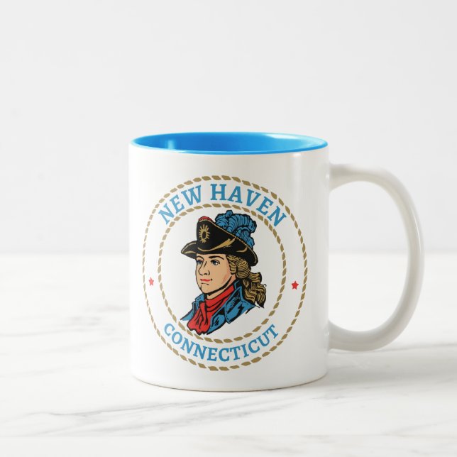 Tasse 2 Couleurs Nouvelle Haven Connecticut Colonial (Droit)