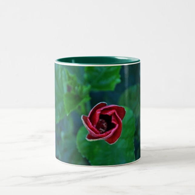 Tasse 2 Couleurs Nouvelle ketmie rouge florale (Centre)