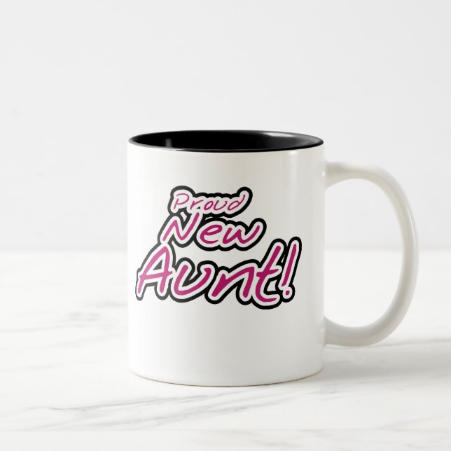 Tasse 2 Couleurs Nouvelle tante fière (Droit)