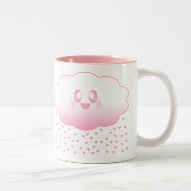TASSE 2 COULEURS NUAGE MIGNON PLUIE DE CŒURS AMOUR DOUX (Droit)