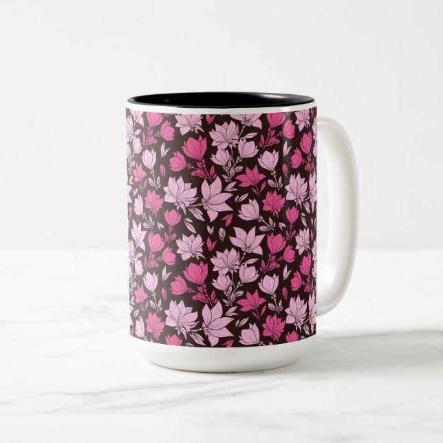 Tasse 2 Couleurs Nuances de Magnolia rose (Devant droit)